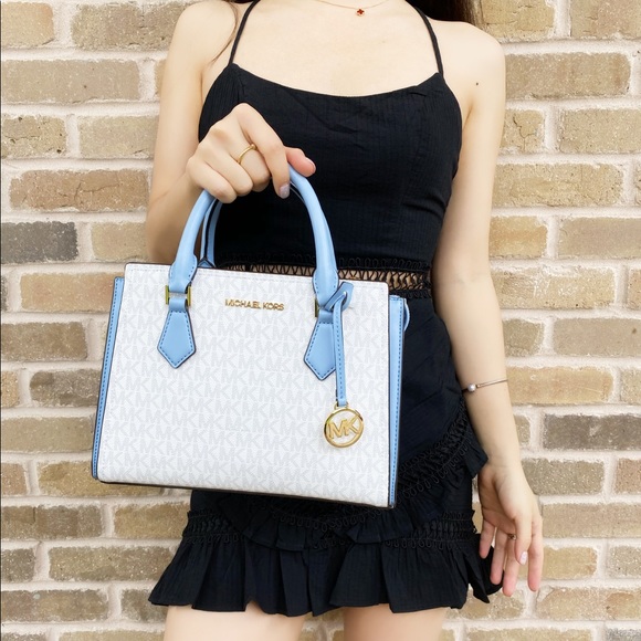 Michael Kors Medium satchel Crossbody blue white - Picture 2 of 5